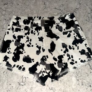 Altar’D State adorable cow pink denim shorts size M